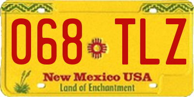 NM license plate 068TLZ