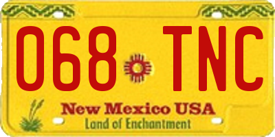 NM license plate 068TNC