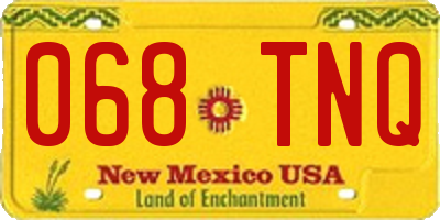 NM license plate 068TNQ