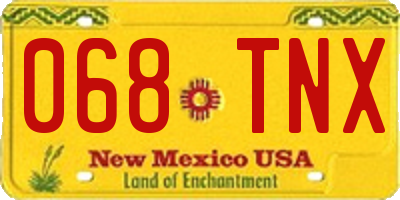 NM license plate 068TNX