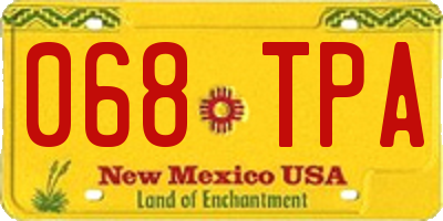 NM license plate 068TPA