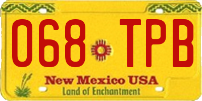 NM license plate 068TPB