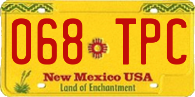 NM license plate 068TPC