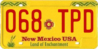 NM license plate 068TPD