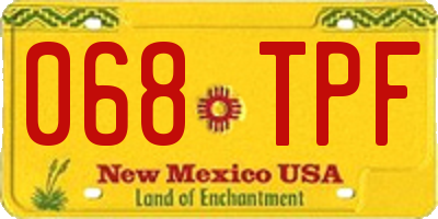 NM license plate 068TPF