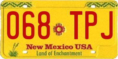 NM license plate 068TPJ