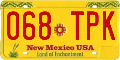 NM license plate 068TPK