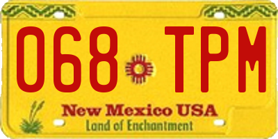 NM license plate 068TPM