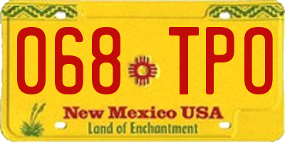 NM license plate 068TPO