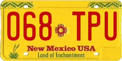 NM license plate 068TPU