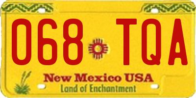 NM license plate 068TQA