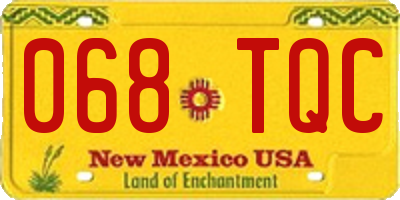 NM license plate 068TQC