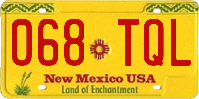 NM license plate 068TQL