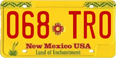 NM license plate 068TRO