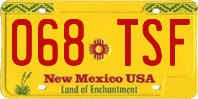 NM license plate 068TSF