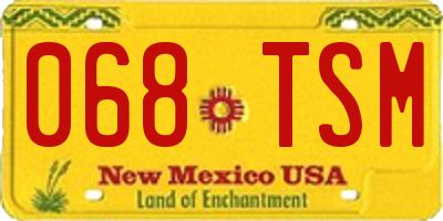 NM license plate 068TSM