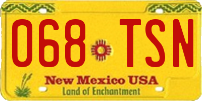 NM license plate 068TSN