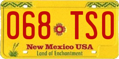 NM license plate 068TSO