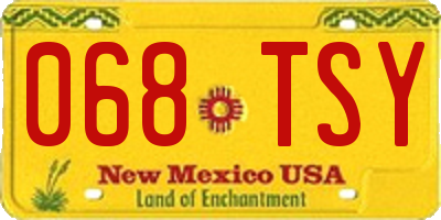 NM license plate 068TSY