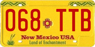 NM license plate 068TTB