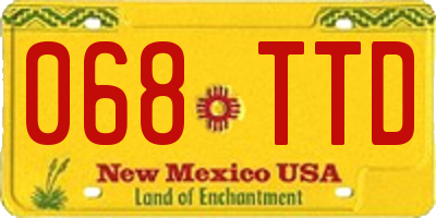 NM license plate 068TTD