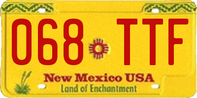 NM license plate 068TTF