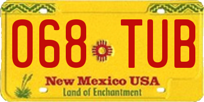 NM license plate 068TUB