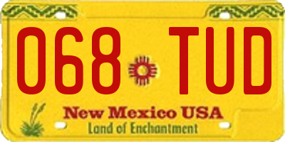NM license plate 068TUD