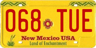 NM license plate 068TUE