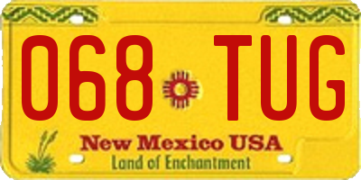 NM license plate 068TUG