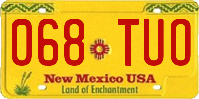 NM license plate 068TUO