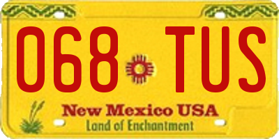 NM license plate 068TUS