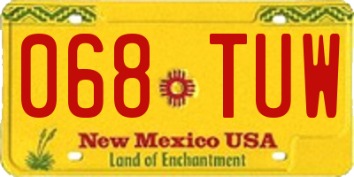 NM license plate 068TUW