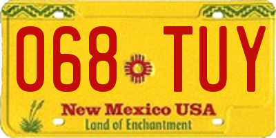 NM license plate 068TUY
