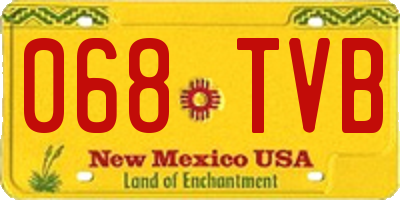 NM license plate 068TVB