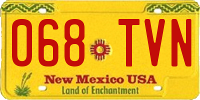 NM license plate 068TVN