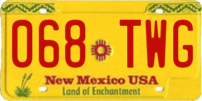 NM license plate 068TWG