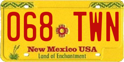 NM license plate 068TWN