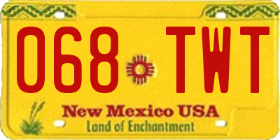 NM license plate 068TWT