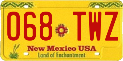 NM license plate 068TWZ