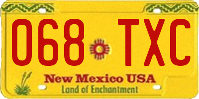 NM license plate 068TXC