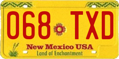 NM license plate 068TXD