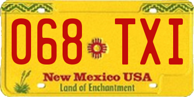 NM license plate 068TXI
