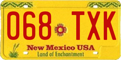 NM license plate 068TXK