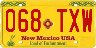NM license plate 068TXW