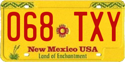 NM license plate 068TXY