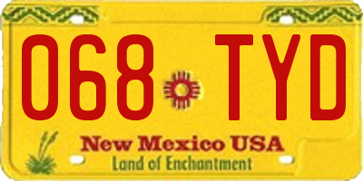 NM license plate 068TYD