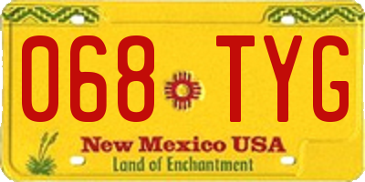 NM license plate 068TYG