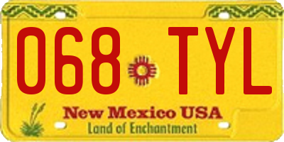 NM license plate 068TYL