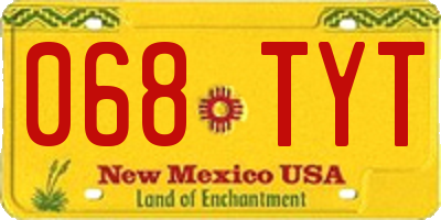 NM license plate 068TYT